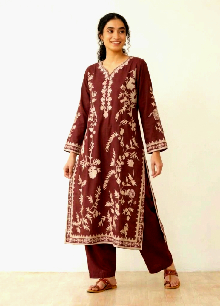 Marron relax fit top n bottom set