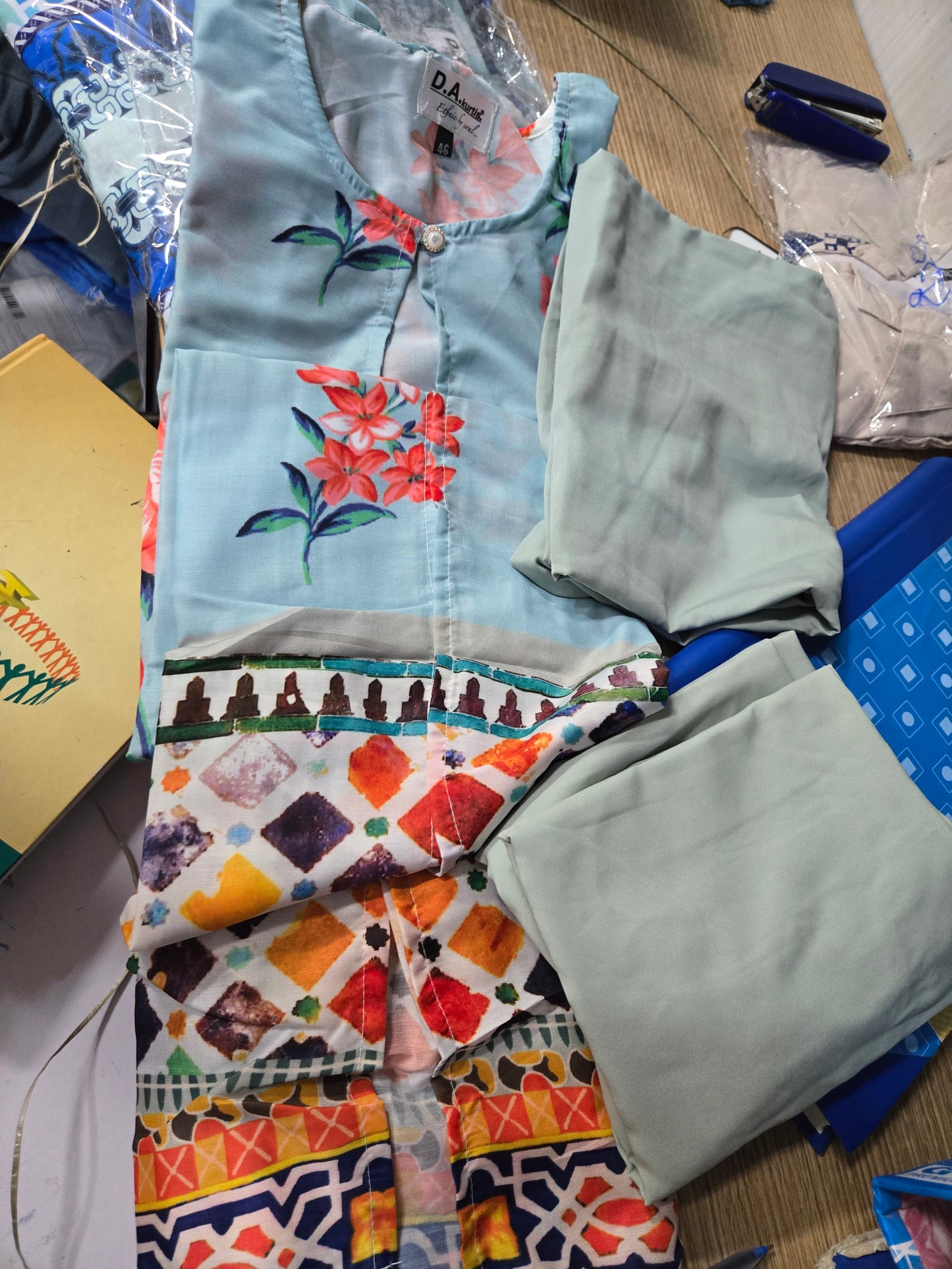 (GIYA) lite blue JACKET SET
