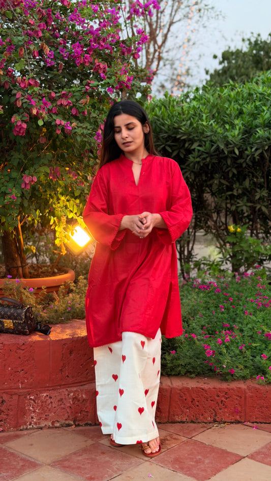 Saniya x heart pants co ord set anr heart