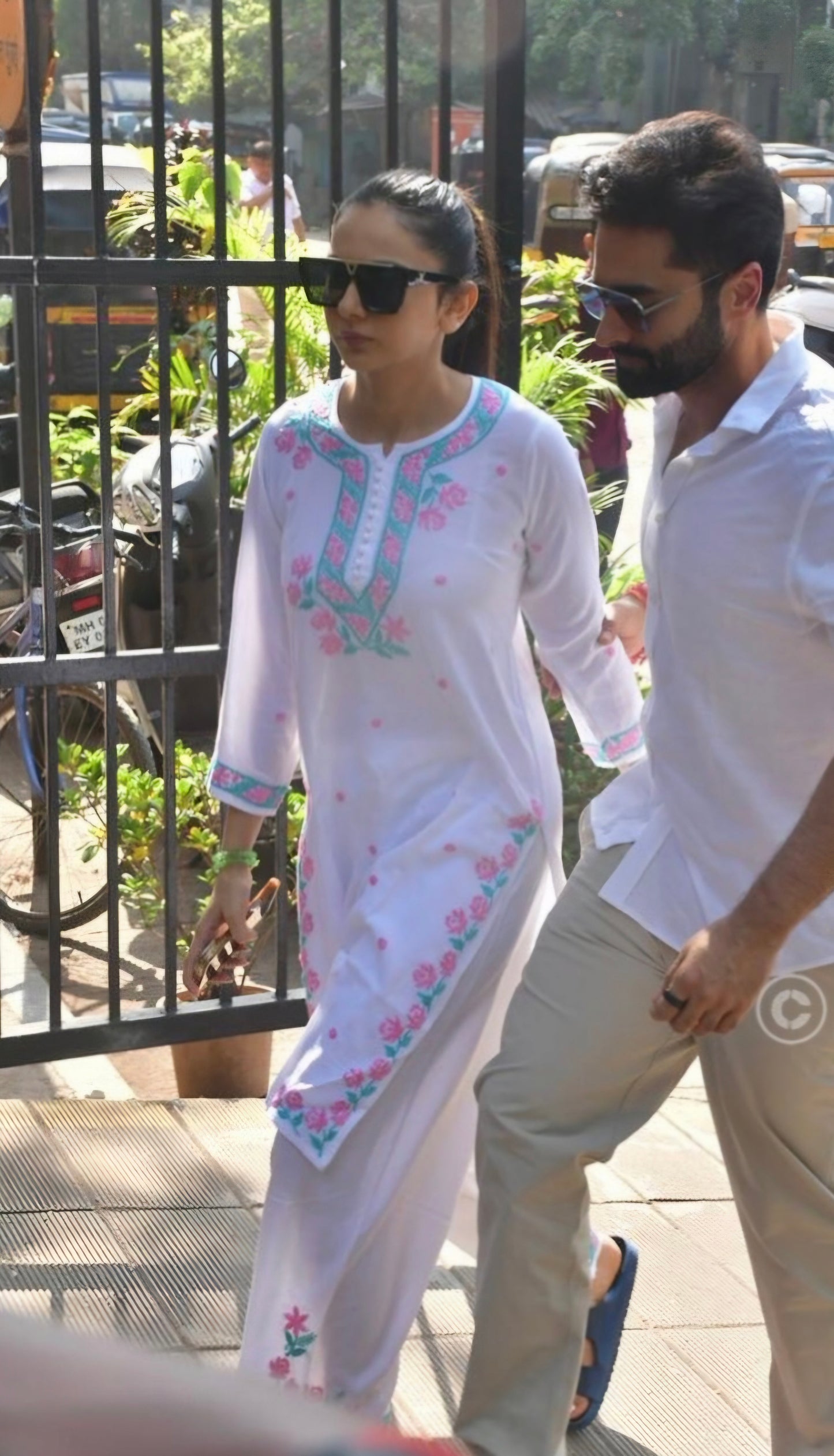 a10 rakul White bow co ord set