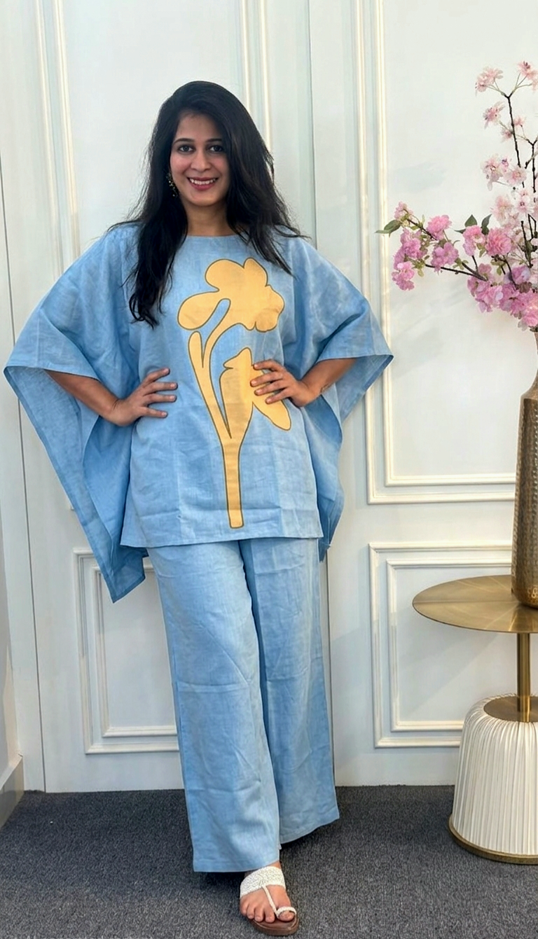 Blue treee2 KAFTAN SET