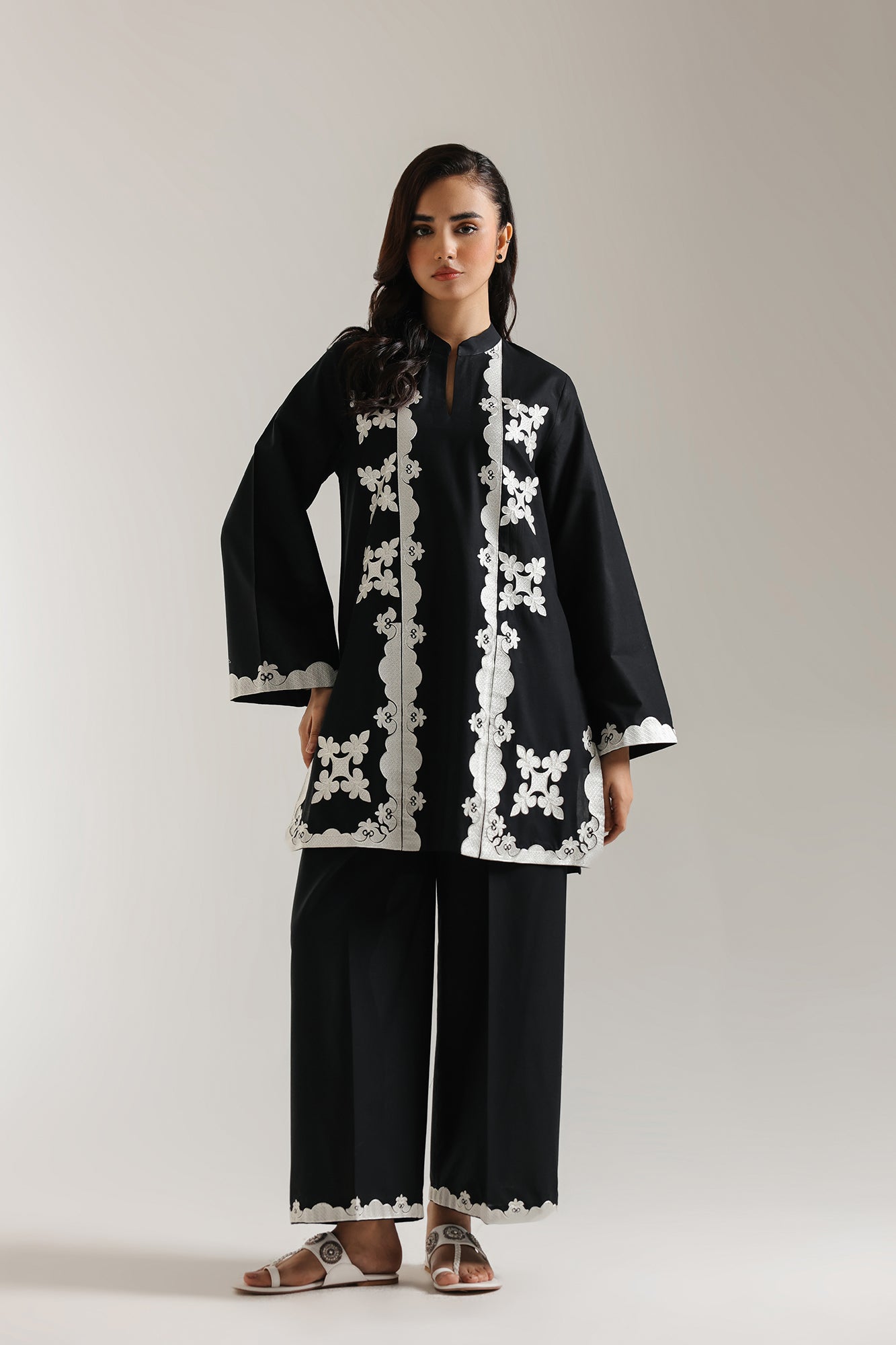 Kishi 100% pure cotton top n bottom set. black