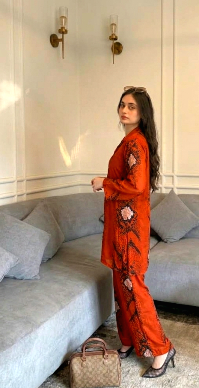GG red pytbon co-ord set