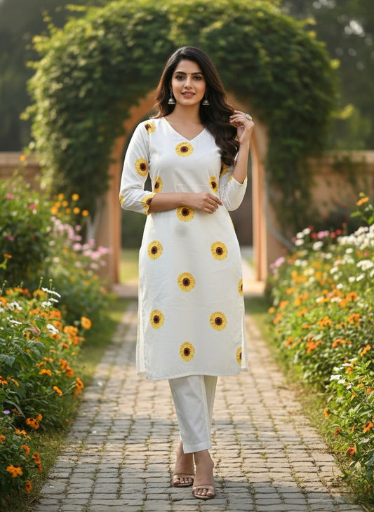 Sunflower kurta n pant set
