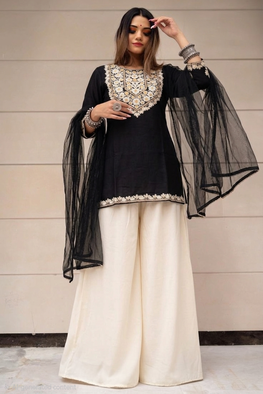Sharara2 sharara 3pcs set black
