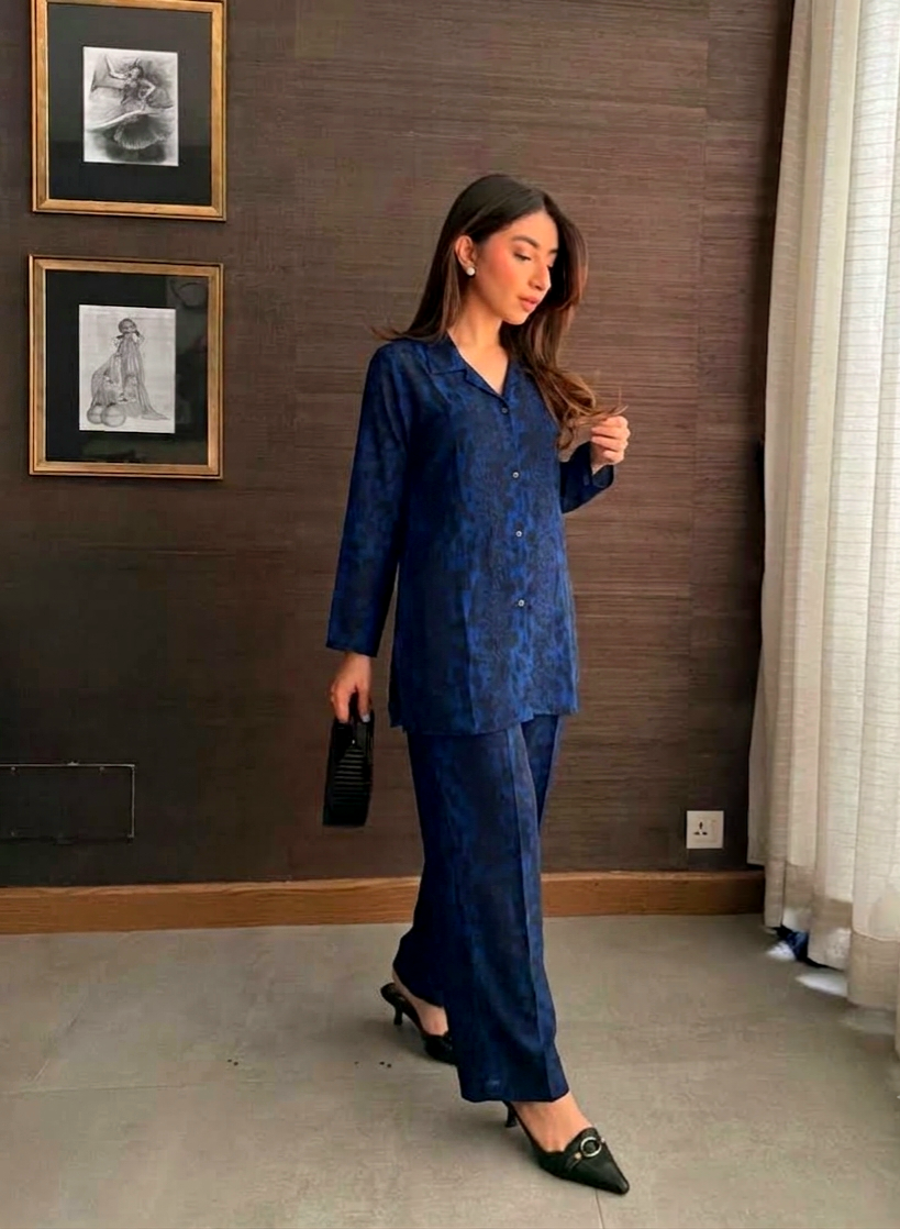GG blue cheeta co-ord set