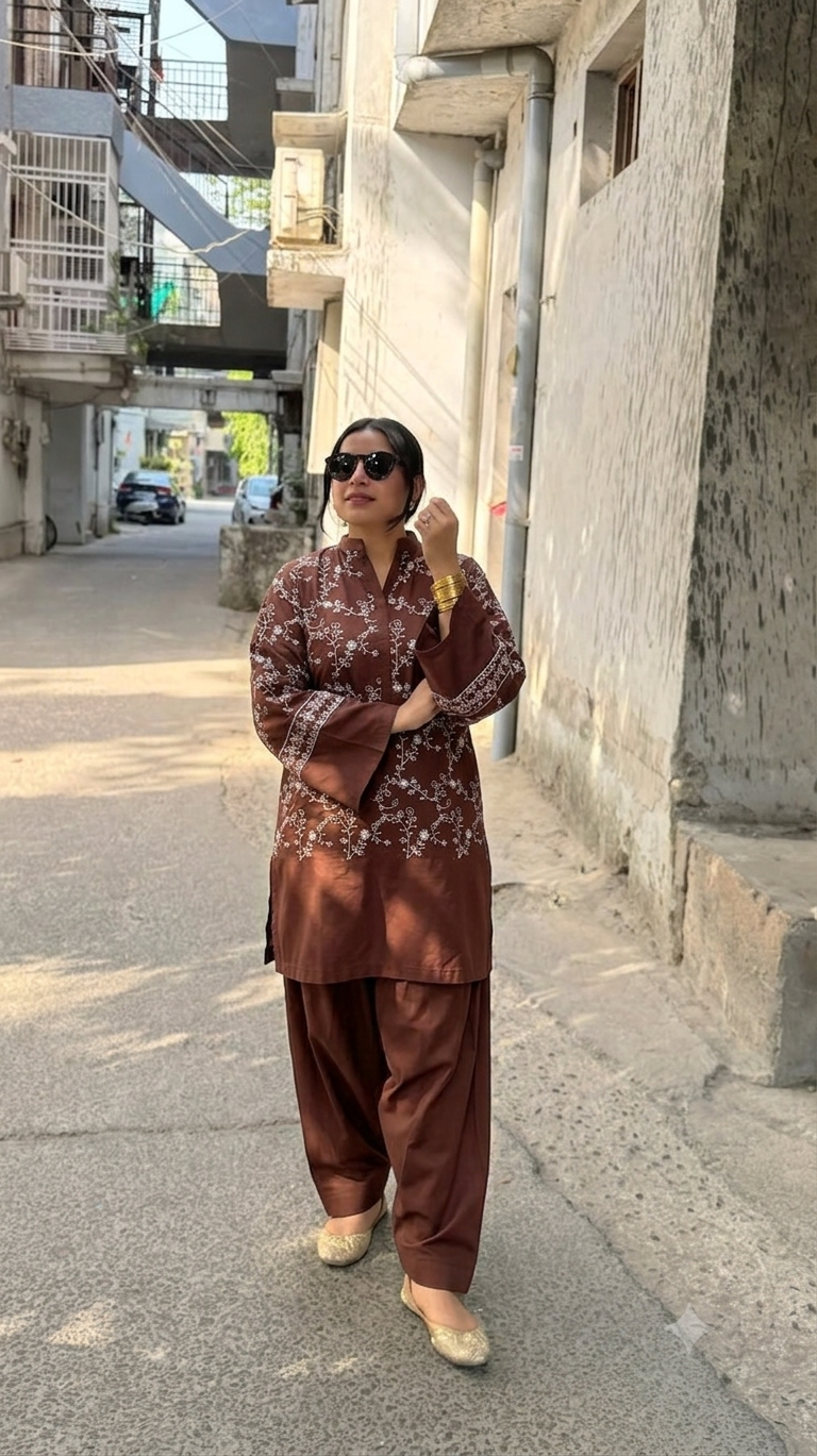 2n lite faraa farshi bottom co-ord set