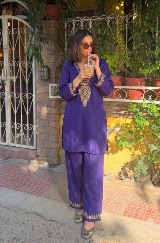 Mannat arie embrodrieded co ord set